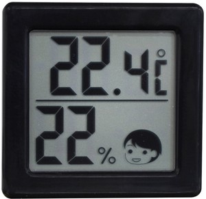 ドリテック 小さい デジタル温湿度計 ブラック O-257BK