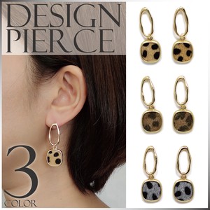 Pierced Earrings Titanium Post Resin Design Leopard Ladies'