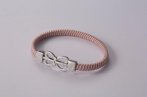 Silver Bracelet  Pink L