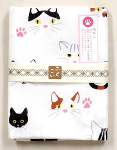 日式手巾 招财猫 吉祥物 纱布