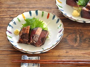 彩り錦十草菊形5.0取り皿【中皿 日本製 美濃焼 和食器 菊型】
