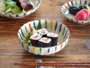 彩り錦十草菊形4.0小鉢【日本製 美濃焼 和食器 菊型】