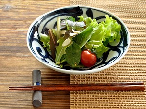藍草紋六ベエ型5.5浅鉢【中鉢 日本製 美濃焼 和食器】