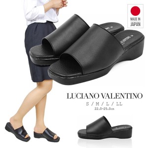 日本製 LUCIANO VALENTINO ITALY コンフォートサンダル レディース 歩きやすい 黒 厚底サンダル