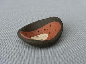 取皿 小皿 プレート 和陶器 和モダン /焼〆黒土御干菓子皿