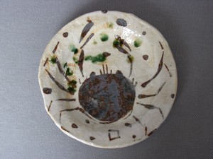 取皿 小皿 プレート 和陶器 和モダン /志野蟹リム型和皿