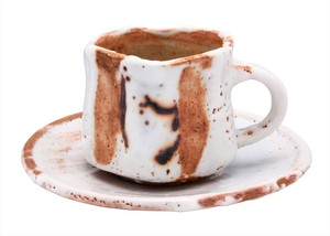 コーヒー マグ カップ 和陶器 和モダン /志野削コーヒーカップ＆ソーサー