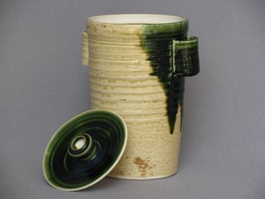 花器 花瓶 置物 インテリア 和陶器 和モダン /いらぼ織部耳付水指花瓶