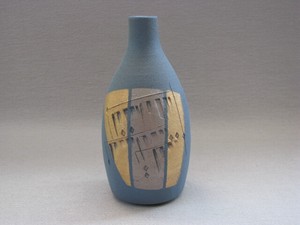 花器 花瓶 置物 インテリア 和陶器 和モダン /青金彩壺