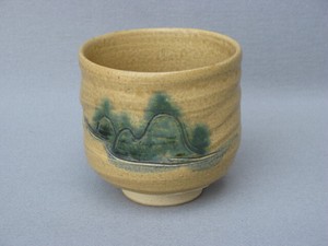 抹茶碗 お茶道具 和陶器 和モダン /黄瀬戸抹茶碗（島）