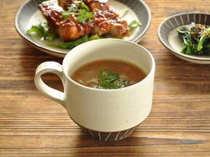白マット黒ベルト線スープカップ【マグカップ 日本製 美濃焼 和食器】