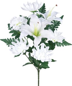 【造花】ブッカブッシュL ホワイトグリーン