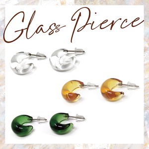 Pierced Earrings Titanium Post Glass Ladies'