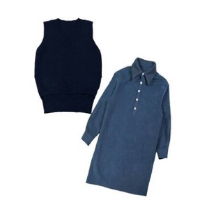 Button Shirt/Blouse Vest One-piece Dress