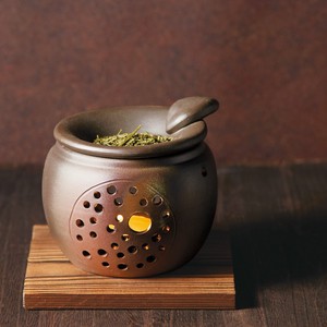 お部屋の消臭に！■常滑焼【茶香炉】山房ツボ型窯変茶香炉