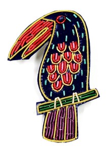 ザリ刺繍ブローチ(オニオオハシ)　M21-1119