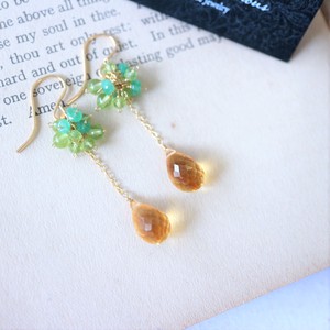 Pierced Earring Gold Post Pearls/Moon Stone Earrings