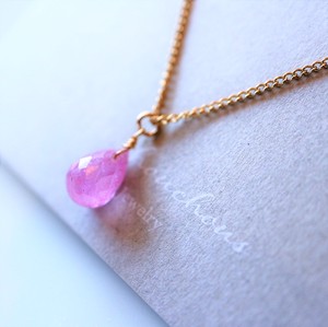 Sapphire Gold Chain Necklace Pink