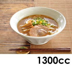 （1300cc）しのぎ白粉引6.8ラーメン丼【どんぶり 日本製 美濃焼 和食器】