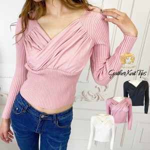 Sweater/Knitwear Knitted Pink Long Sleeves black Tops