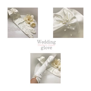 結婚式　ウェディング　裾ギャザー刺繍スパン50cm手袋