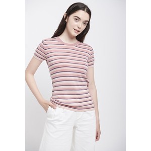 Sweater/Knitwear Pink T-Shirt Stripe Denim