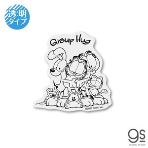 ガーフィールド 透明 キャラクターステッカー Group Hug ミニ アメリカ 猫 GF015 gs 公式 グッズ