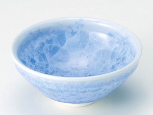 陶あん窯　花結晶（青）　盃  【日本製　  京焼・清水焼  磁器】