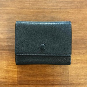 Trifold Wallet Cattle Leather black Buttons