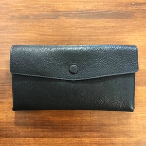 Long Wallet Cattle Leather black Buttons