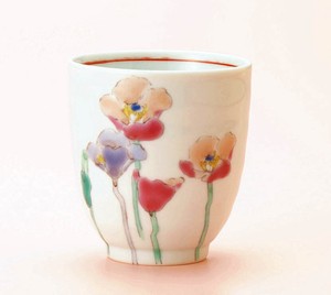 Kutani ware Japanese Teacup Poppy Pottery Made in Japan