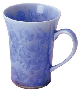 陶あん窯　花結晶（青）　マグカップ【日本製  陶器  京焼・清水焼】