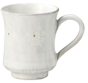 花月窯　櫛目印華（白）　マグカップ【日本製  陶器  京焼・清水焼】