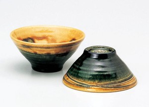 陶房淳　織部　組飯碗【日本製  陶器  瀬戸焼】