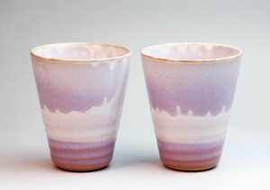 椿秀窯　リズム　ペアカップ【日本製  陶器  萩焼】