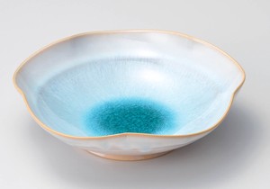 天龍窯ガラス釉　ソライロ花鉢【日本製  陶器  萩焼】