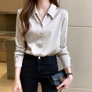 Button Shirt/Blouse Long Sleeves Spring Ladies' NEW