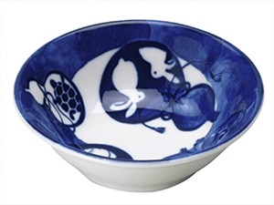 日本製 made in japan MB-006 無病息災 出藍の青い豆鉢 開運 68-09809