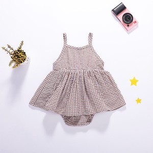 Baby Dress/Romper Plaid Sleeveless Rompers One-piece Dress