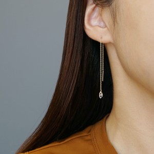〔14kgf〕ハーキマーダイヤモンドアメリカンピアス　(crystal pierced earrings)