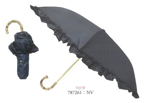 【2021新作】【晴雨兼用】【遮熱・遮光】【折り畳み傘】まるい3段折りたたみ傘 フリル NV 787261