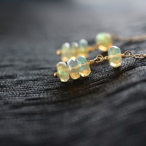 Pierced Earring Gold Post Opal/Tourmaline