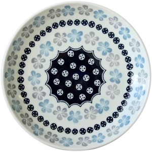 Main Plate Flower Blue M Made in Japan