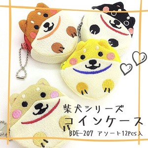 【和雑貨】柴犬シリーズ　BDE-207　柴犬コインケース　アソート12pcs入