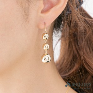 Clip-On Earrings Gold Post Earrings Jewelry 3 tablets Made in Japan