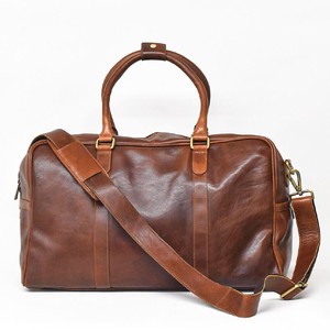 Duffle Bag Brown Large Capacity Genuine Leather Ladies' Men's