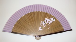 【和雑貨】【扇子】婦人用　桜ペンテックス綿扇子　紫　151310