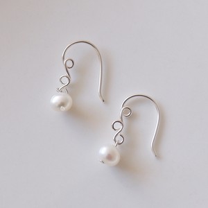 Pierced Earrings Silver Post Design Simple