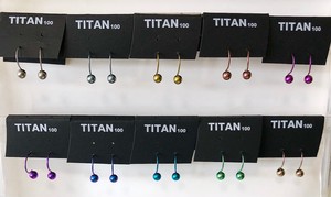 Pierced Earrings Titanium Post Colorful 5mm