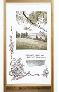 【受注生産のれん】「ENGLAND'S GREEN」85x150cm【日本製】洋風 洋柄 コスモ 目隠し